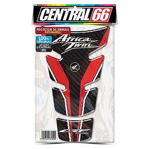 Tankpad Honda CRF 1000 Africa Twi MT - Carbono Preto/Vermelho Adesivo Protetor Resinado