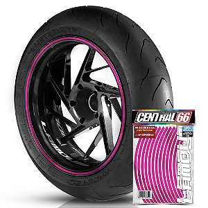 Kit Adesivo Interno de Roda P Lamdum + Friso Rosa