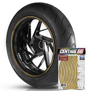 Kit Adesivo Interno de Roda P Harley Davidson + Friso Dourado Refletivo