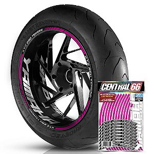 Adesivo Friso de Roda M1 +  Palavra XTZ 250 TENERE + Interno G Yamaha - Filete Rosa