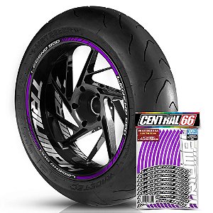 Adesivo Friso de Roda M1 +  Palavra LEGEND 900 + Interno G Triumph - Filete Roxo