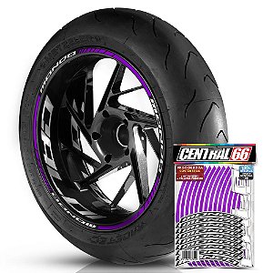 Adesivo Friso de Roda M1 +  Palavra MONDO + Interno G Caloi - Filete Roxo