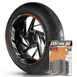 Adesivo Friso de Roda M1 +  Palavra FIREBOLT XB12 R + Interno G Buell - Filete Laranja Refletivo