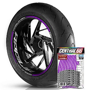 Adesivo Friso de Roda M1 +  Palavra APRILIA RSV + Interno G Aprilia - Filete Roxo