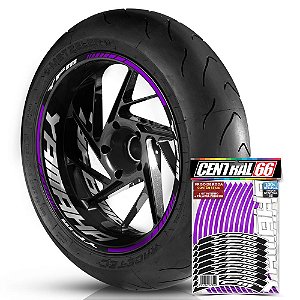 Adesivo Friso de Roda M1 +  Palavra YFM + Interno G Yamaha - Filete Roxo