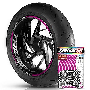 Adesivo Friso de Roda M1 +  Palavra TIGER 1050 SPORT + Interno G Triumph - Filete Rosa