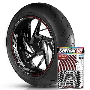 Adesivo Friso de Roda M1 +  Palavra FZ6 + Interno G Yamaha - Filete Vinho