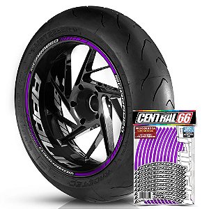 Adesivo Friso de Roda M1 +  Palavra SCARABEO + Interno G Aprilia - Filete Roxo