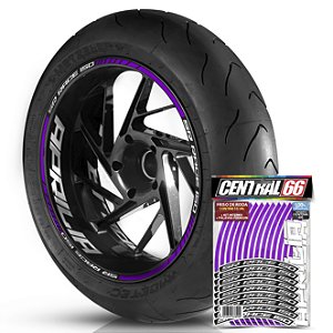 Adesivo Friso de Roda M1 +  Palavra SR RACE 150 + Interno G Aprilia - Filete Roxo