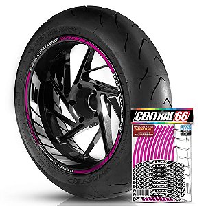 Adesivo Friso de Roda M1 +  Palavra G 650 X CHALLENGE + Interno G BMW - Filete Rosa