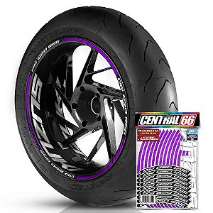 Adesivo Friso de Roda M1 +  Palavra DR 650 RSE + Interno G Suzuki - Filete Roxo