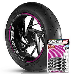 Adesivo Friso de Roda M1 +  Palavra LIGHTNING CITY CROSS + Interno G Buell - Filete Rosa