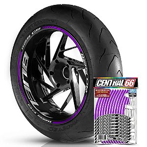 Adesivo Friso de Roda M1 +  Palavra 1125 CR + Interno G Buell - Filete Roxo