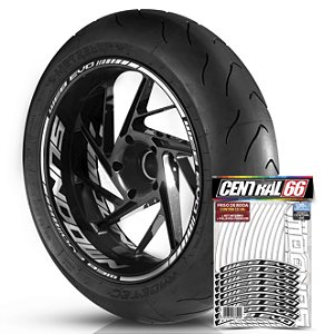 Adesivo Friso de Roda M1 +  Palavra WEB EVO + Interno G Sundown - Filete Branco