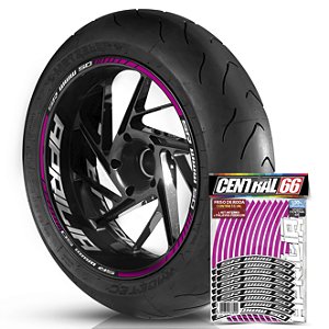 Adesivo Friso de Roda M1 +  Palavra SR WWW 50 + Interno G Aprilia - Filete Rosa