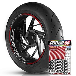 Adesivo Friso de Roda M1 +  Palavra Traxx JH 70 III + Interno G TRAXX - Filete Vermelho Refletivo