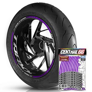 Adesivo Friso de Roda M1 +  Palavra Traxx JH 250 E 5 SHARK + Interno G TRAXX - Filete Roxo