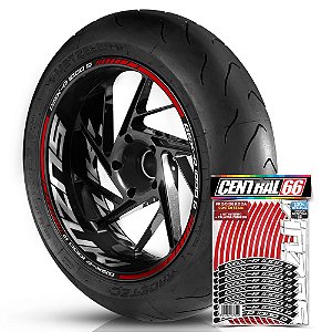 Adesivo Friso de Roda M1 +  Palavra GSX-R 1000 R + Interno G Suzuki - Filete Vermelho Refletivo