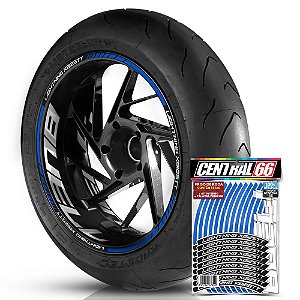 Adesivo Friso de Roda M1 +  Palavra LIGHTNING XB12STT + Interno G Buell - Filete Azul Refletivo