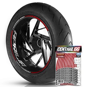 Adesivo Friso de Roda M1 +  Palavra PEGASO 650 + Interno G Aprilia - Filete Vermelho Refletivo
