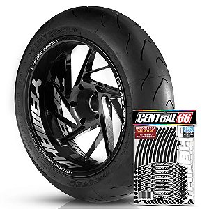 Adesivo Friso de Roda M1 +  Palavra YFM 350 GRIZZLY + Interno G Yamaha - Filete Preto