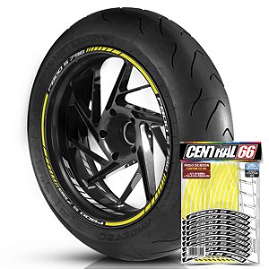 Adesivo Friso de Roda M1 +  Palavra Bmw F800 S 798 + Interno P BMW - Filete Amarelo