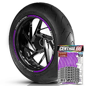 Adesivo Friso de Roda M1 +  Palavra DELUXE + Interno P Lon-V - Filete Roxo