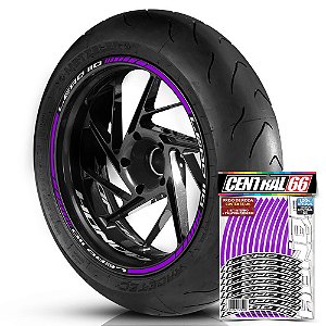 Adesivo Friso de Roda M1 +  Palavra LEAD 110 + Interno P Honda - Filete Roxo