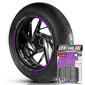 Adesivo Friso de Roda M1 +  Palavra LIGHTNING XB12STT + Interno P Buell - Filete Roxo