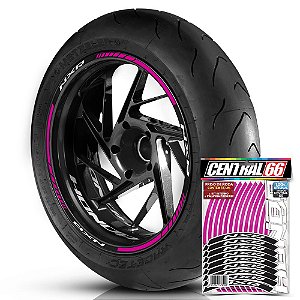 Adesivo Friso de Roda M1 +  Palavra NXR + Interno P Honda - Filete Rosa