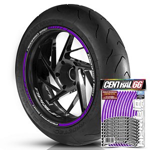 Adesivo Friso de Roda M1 +  Palavra PEGASO 650 + Interno P Aprilia - Filete Roxo