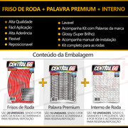 Adesivo Friso de Roda M1 +  Palavra ROCKET III ROADSTER 2300 + Interno P Triumph - Filete Dourado Refletivo