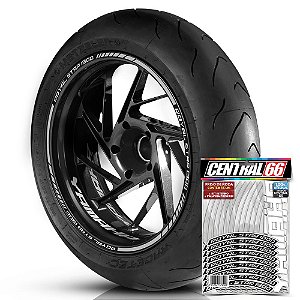 Adesivo Friso de Roda M1 +  Palavra ROYAL STAR 1300 + Interno P Yamaha - Filete Prata Refletivo