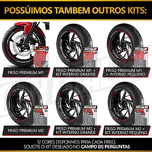 Adesivo Friso de Roda M1 +  Palavra RS 250 + Interno P Aprilia - Filete Vermelho Refletivo