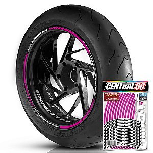 Adesivo Friso de Roda M1 +  Palavra SBR8 + Interno P Bimota - Filete Rosa