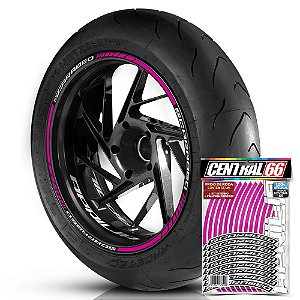 Adesivo Friso de Roda M1 +  Palavra SCARABEO + Interno P Aprilia - Filete Rosa