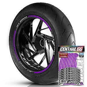 Adesivo Friso de Roda M1 +  Palavra Traxx JH 250 + Interno P TRAXX - Filete Roxo