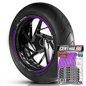 Adesivo Friso de Roda M1 +  Palavra Traxx JL 125 + Interno P TRAXX - Filete Roxo