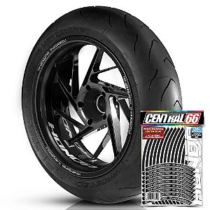 Adesivo Friso de Roda M1 +  Palavra TRX 420 FOURTRAX TM 4X2 QUADRICICLO + Interno P Honda - Filete Preto