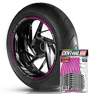 Adesivo Friso de Roda M1 +  Palavra FY250 + Interno G FYM - Filete Rosa