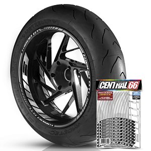 Adesivo Friso de Roda M1 +  Palavra Bmw K1600 GTL + Interno G BMW - Filete Prata Refletivo