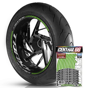 Adesivo Friso de Roda M1 +  Palavra Traxx JH 250 8 TSS 250 + Interno G TRAXX - Filete Verde Refletivo