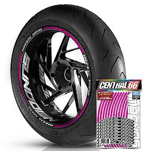 Adesivo Friso de Roda M1 +  Palavra MAX 125 + Interno G Sundown - Filete Rosa