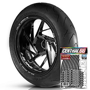 Adesivo Friso de Roda M1 +  Palavra XLX 250 R + Interno P Honda - Filete Preto