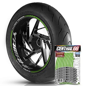 Adesivo Friso de Roda M1 +  Palavra SUPER TENERE + Interno G Yamaha - Filete Verde Refletivo