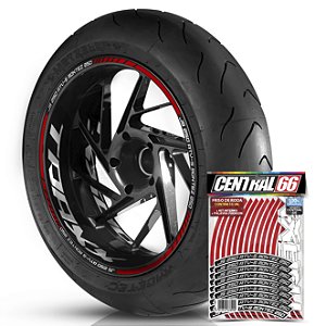 Adesivo Friso de Roda M1 +  Palavra Traxx JS 250 ATV 5 MONTEZ 250 + Interno G TRAXX - Filete Vermelho Refletivo