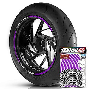 Adesivo Friso de Roda M1 +  Palavra XRT 110 + Interno P MVK - Filete Roxo