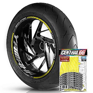 Adesivo Friso de Roda M1 +  Palavra V-MAX 1700 + Interno G Yamaha - Filete Amarelo