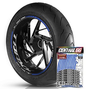 Adesivo Friso de Roda M1 +  Palavra Traxx JL 50 Q8 + Interno G TRAXX - Filete Azul Refletivo