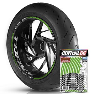Adesivo Friso de Roda M1 +  Palavra Traxx JL 50 Q8 + Interno G TRAXX - Filete Verde Refletivo